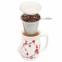 Cana ceai cu infuzor din inox Fiore Sakura