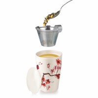 Cana pentru ceai din ceramica cu infuzor din inox Kati Cherry Blossoms