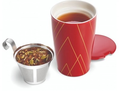Cana  pentru ceai din ceramica cu pereti dubli si infuzor din inox Kati Warming Joy Classic