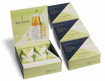 Cutii cu piramide de ceai rece Tea Over Ice White Ginger Pear