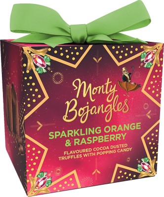 Cutie cu trufe din ciocolata Monty Bojangles Sparkling Orange & Raspberry Present 100g