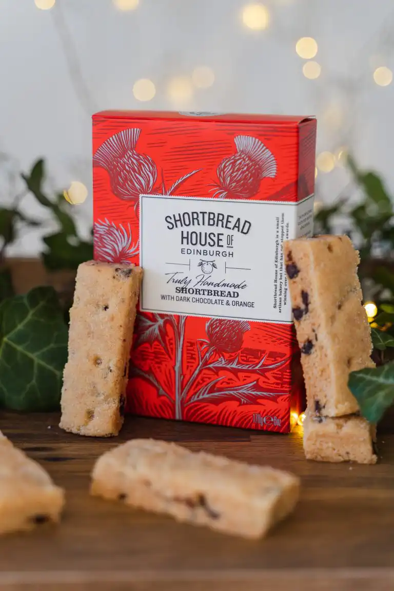 Biscuiti Artizanali cu unt, ciocolata neagra si portocala Shortbread 170g