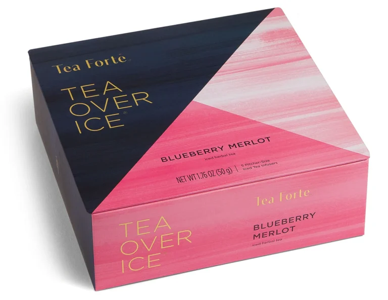 Ceai rece Tea Over Ice Blueberry Merlot, Tea Forte – Cutie cu 5 piramide de ceai rece