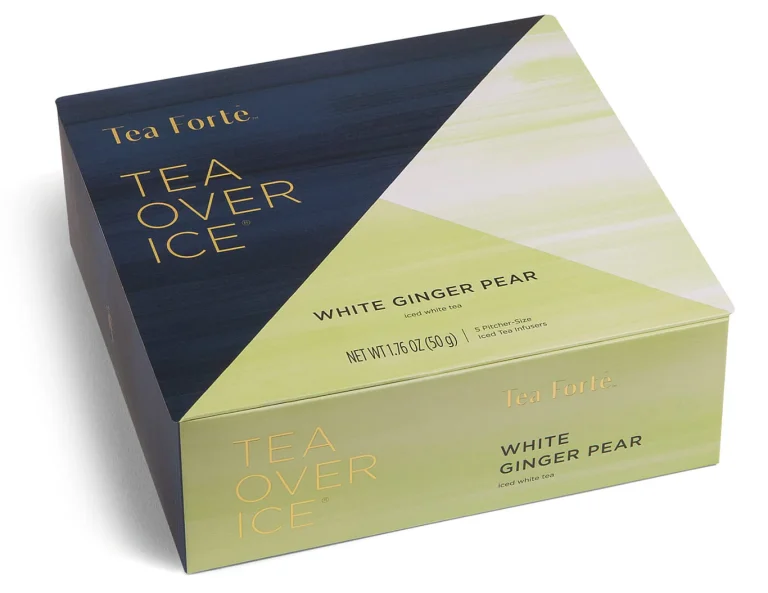 Ceai rece- Tea Over Ice White Ginger Pear ,Tea Forte – Cutie cu 5 piramide de ceai rece