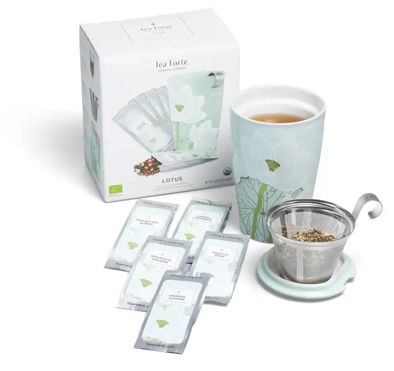 Coș Cadou: ceai și cană ceai Lotus Collection Gift – Tea Forte