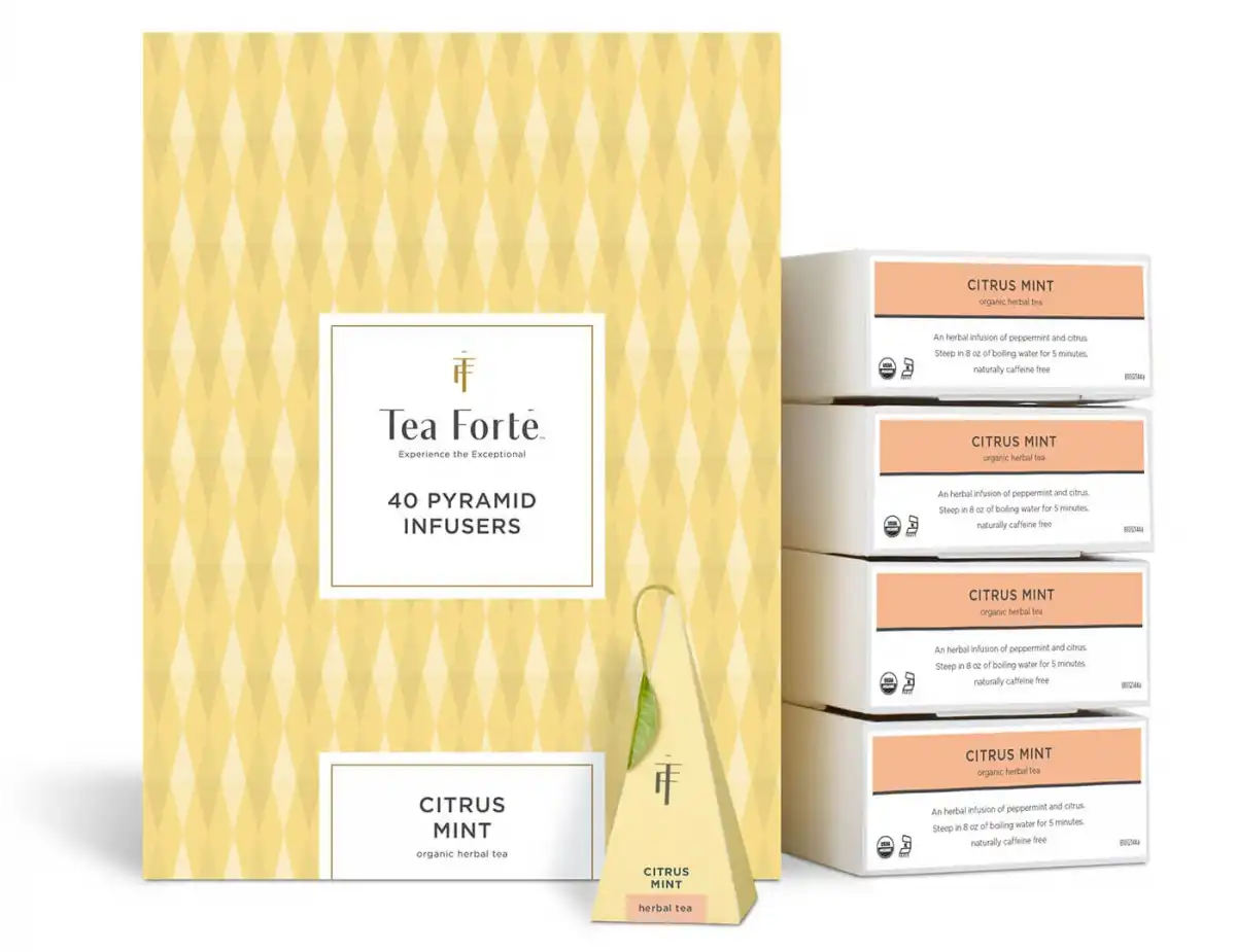 Ceai Citrus Mint ECO - Tea Forte - cutie cu 40 de piramide de ceai