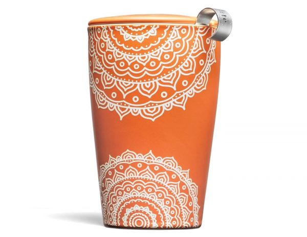 Cana ceai din ceramica cu pereti dubli si infuzopr din inox Kati Chakra - Tea Forte - imagine 3