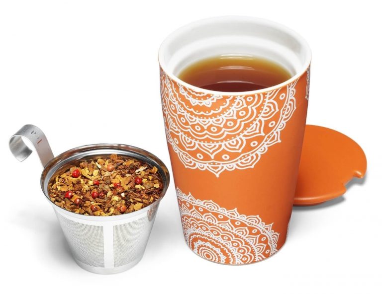 Cana ceai din ceramica cu pereti dubli si infuzopr din inox Kati Chakra – Tea Forte
