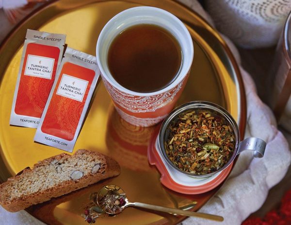 Cana ceai din ceramica cu pereti dubli si infuzopr din inox Kati Chakra - Tea Forte - imagine 5