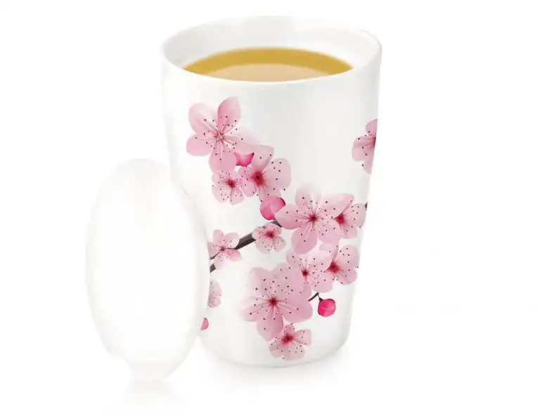 Cana pentru ceai din ceramica cu pereti dubli si infuzor din inox Kati Hanami – Tea Forte