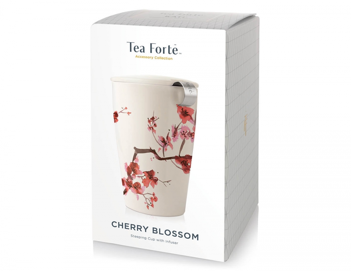 Cana pentru ceai din ceramica cu infuzor din inox Kati Cherry Blossoms - Tea Forte