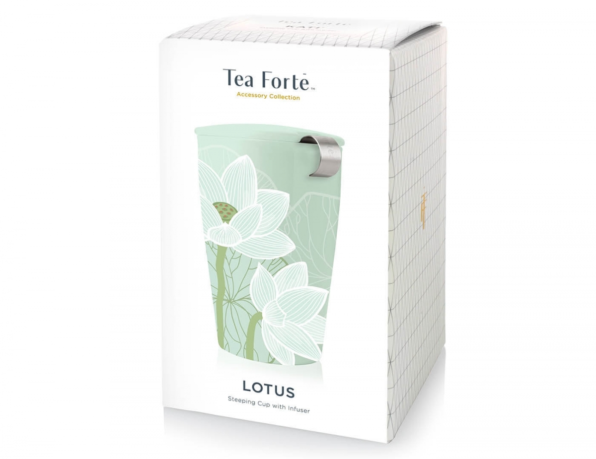 Cana pentru ceai din ceramica cu pereti dubli si infuzor din inox Kati Lotus - Tea Forte