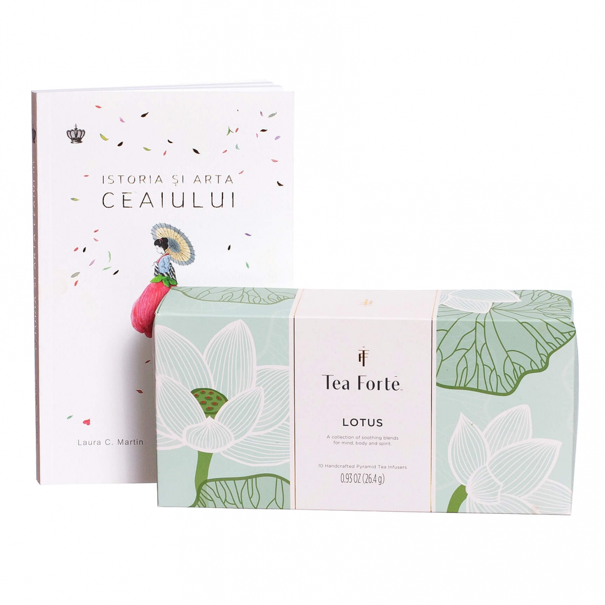 Pachet cadou ceai si carte Lotus - Tea Forte
