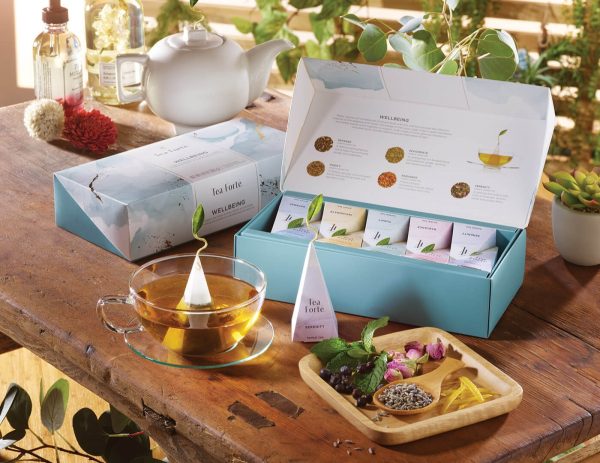 Ceai organic Petite Ribbon Box Wellbeing ECO - Tea Forte - Cutie cu 10 piramide de ceai oranic - imagine 3