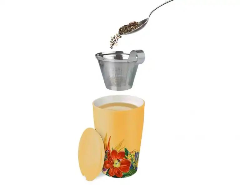 Cana pentru ceai din ceramica cu pereti dubli si infuzor din inox Kati Paradis – Tea Forte