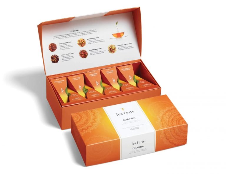 Ceai Ribbon box Chakra – cutie elegantă cu 10 piramide