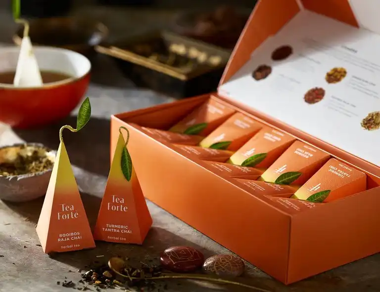 Ceai Ribbon box Chakra – cutie elegantă cu 10 piramide - imagine 3