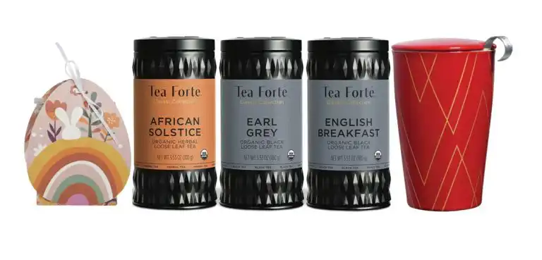 Coș Cadou:  ceai și ciocolată Trio Breakfast – Tea Forte