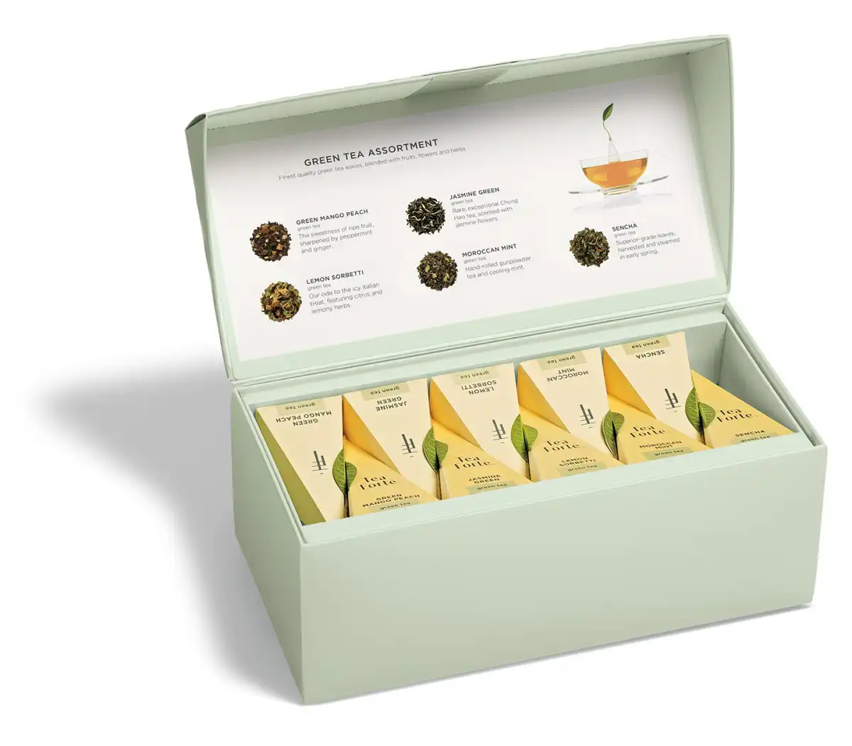 Cutie cu 20 piramide de ceai Green Assortment - imagine 2