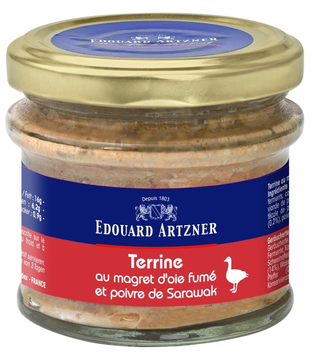 Edouard Artzner terina din piep de gasca afumat cu piper Sarawak 100g
