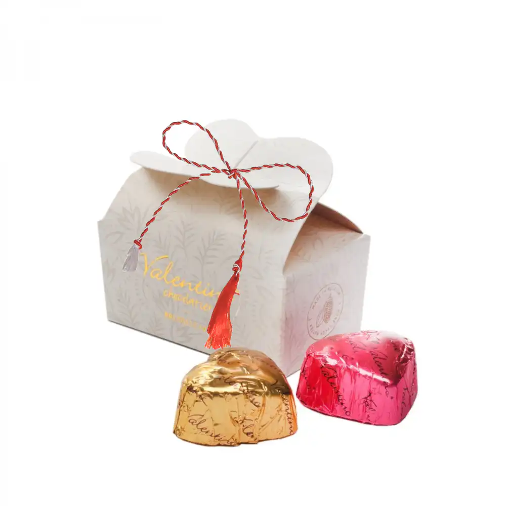 Praline de ciocolată belgiană Valentino Mini Ballotin White