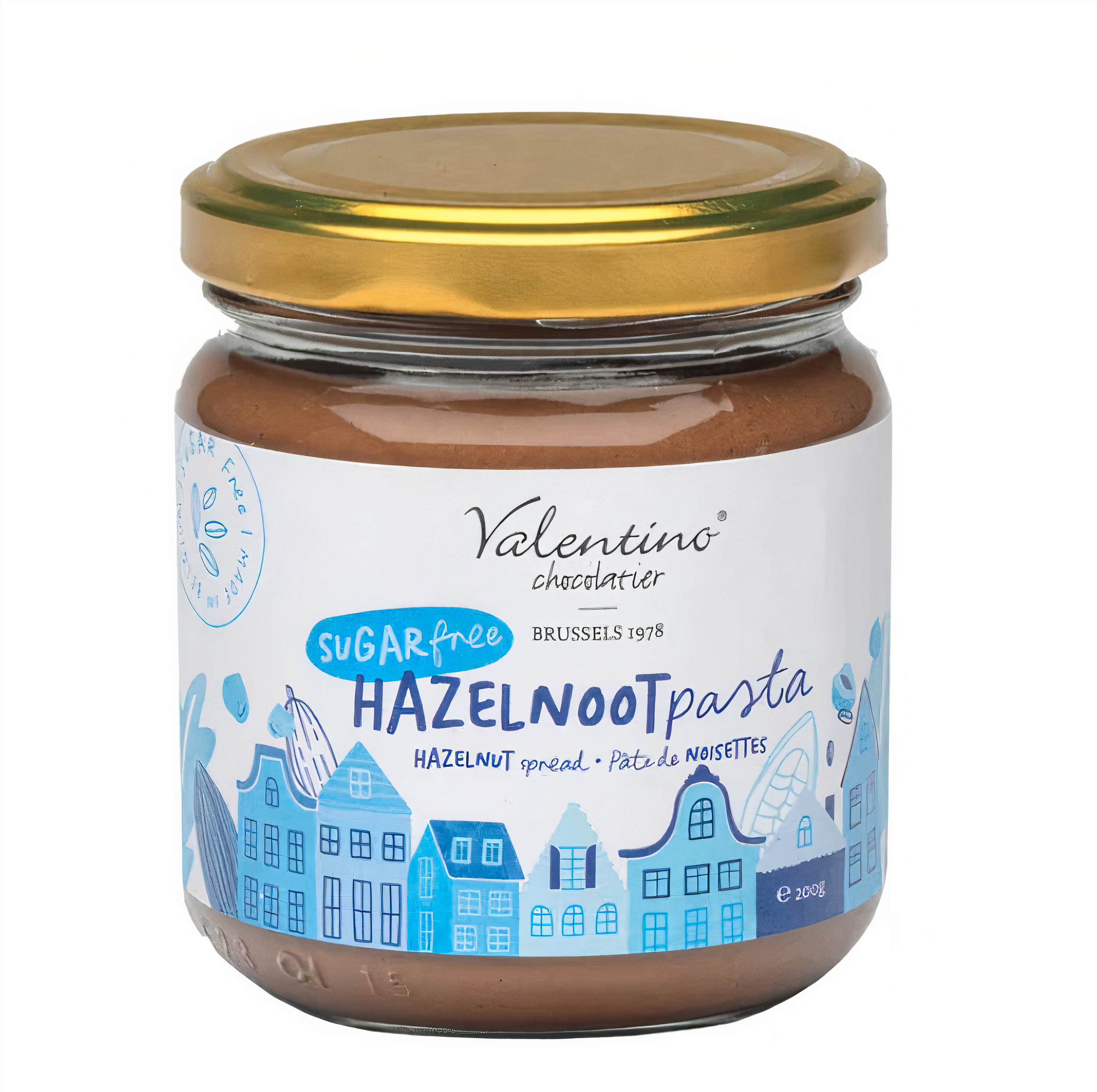 Cremă de ciocolată cu alune fără zahăr Valentino Hazelnut Spread 200g