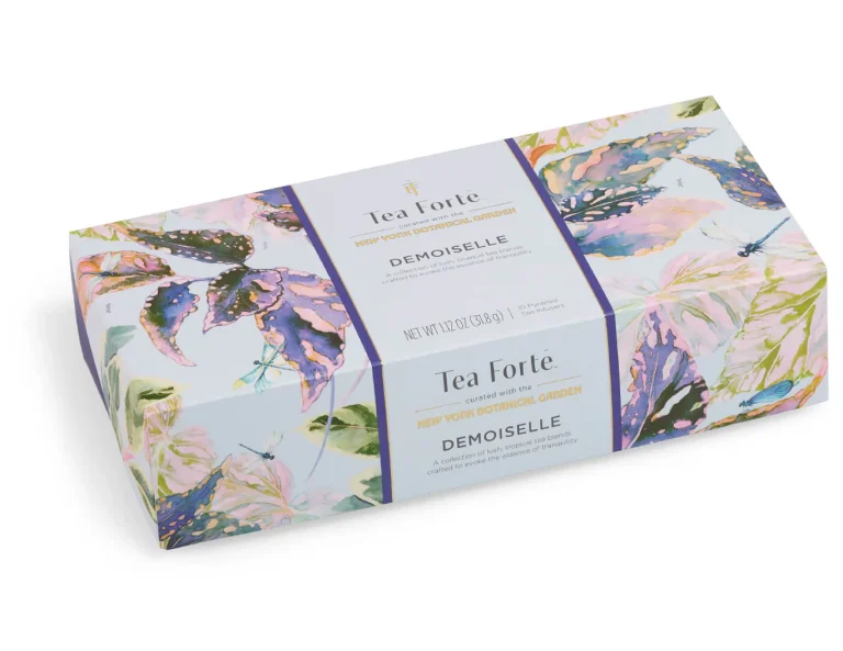 Ceai organic Petite Ribbon Box Demoiselle ECO – Tea Forte – Cutie cu 10 piramide de ceai organic