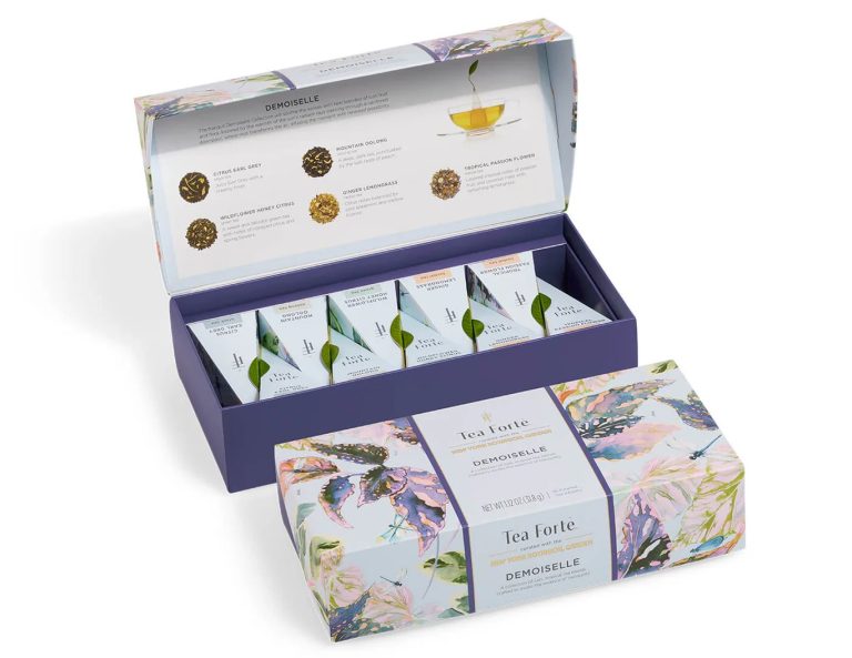Ceai organic Petite Ribbon Box Demoiselle ECO – Tea Forte – Cutie cu 10 piramide de ceai organic