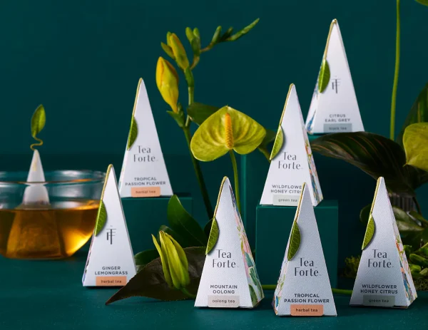 Ceai organic Petite Ribbon Box Demoiselle ECO – Tea Forte – Cutie cu 10 piramide de ceai organic - imagine 4