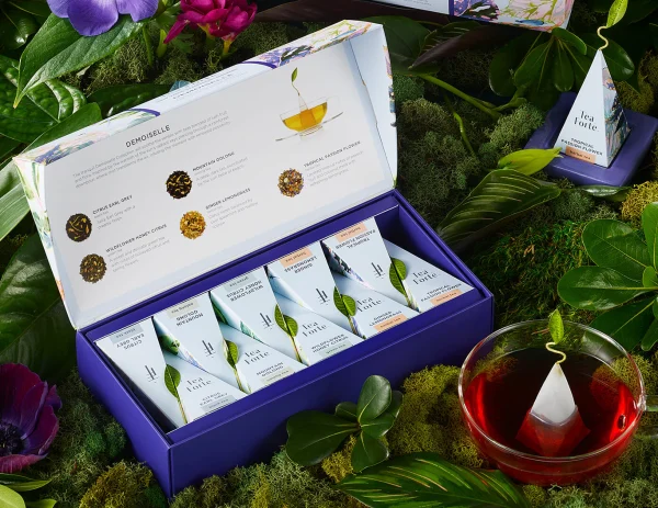 Ceai organic Petite Ribbon Box Demoiselle ECO – Tea Forte – Cutie cu 10 piramide de ceai organic - imagine 3