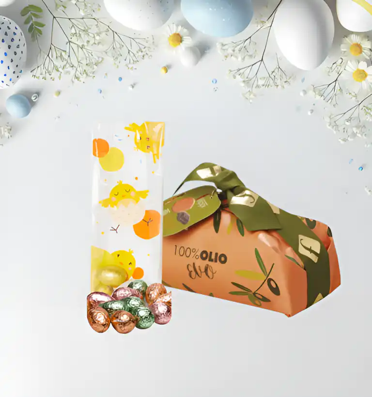 Coș Cadou: cozonac și praline belgiene Valentino Easter