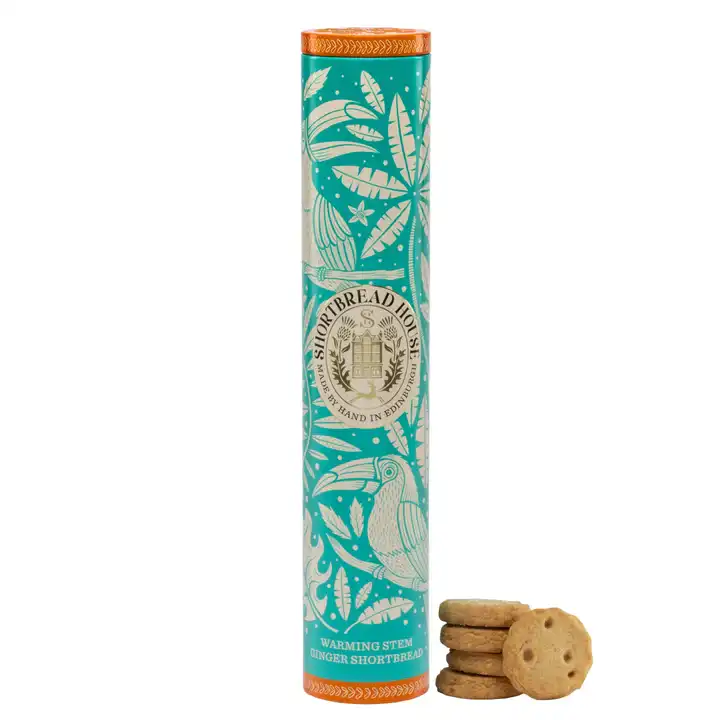 Biscuiti Artizanali cu ghimbir confiat Shortbread Tall Tin 250g