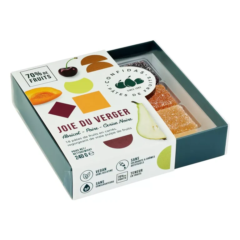 Cutie cu 18 jeleuri din pulpa de fructe autentice de livada Confidas 240g