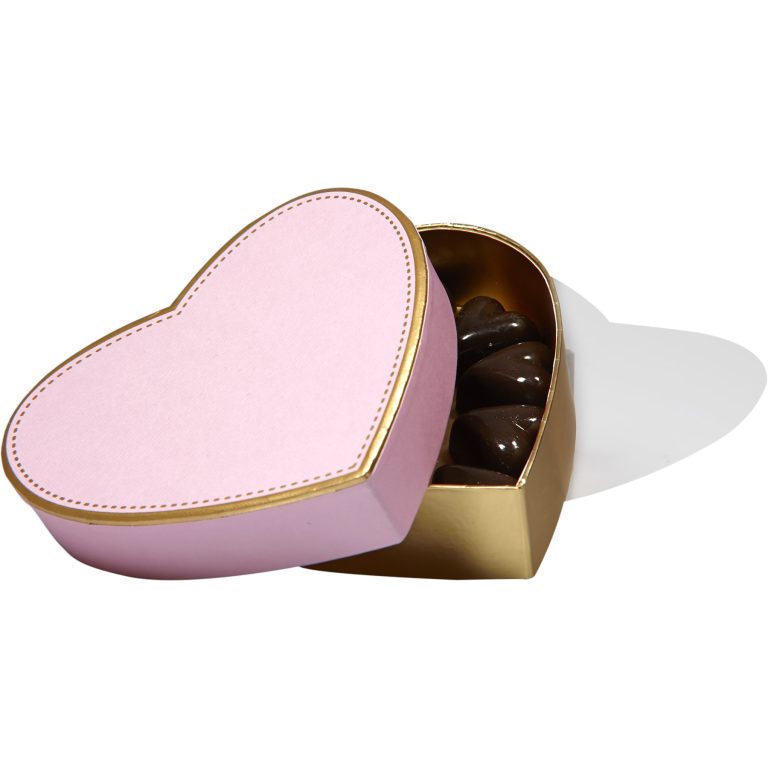 Cutie cu 9 praline belgiene asortate Blush Bloom Heart, Valentino Chocolatier